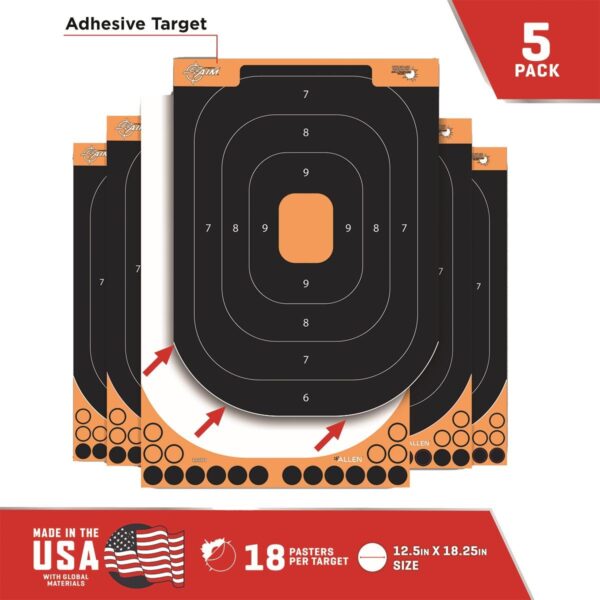 Allen Adhesive Splash Handgun Training Target 12x18" Orange and Black 5/ct - Precision Shot Firearms