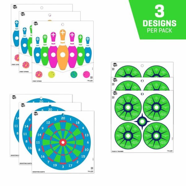 Allen EZ Aim Fun Triggering More Fun Paper Targets 12"x12" Multi 9/ct - Precision Shot Firearms