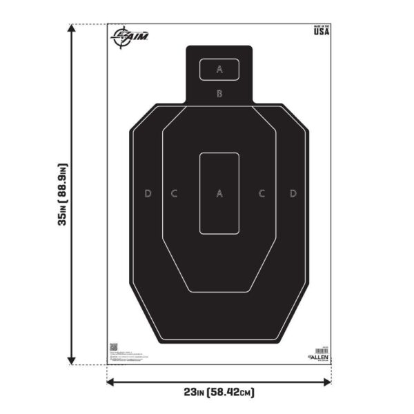 Allen EZ Aim IPSC Silhouette Target 23" x 35" 50/ct - Precision Shot Firearms