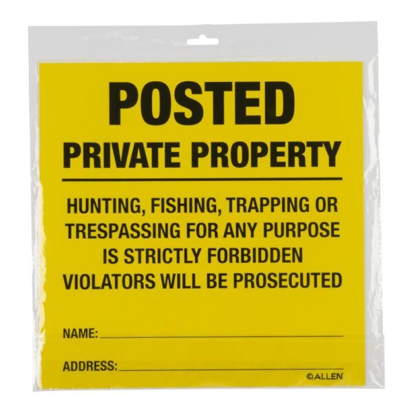 Allen Posted No Trespassing Yard Sign 12" x 12" 12/ct - Precision Shot Firearms