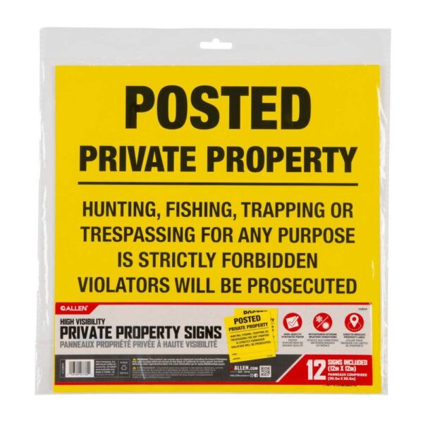 Allen Posted No Trespassing Yard Sign 12" x 12" 12/ct - Precision Shot Firearms