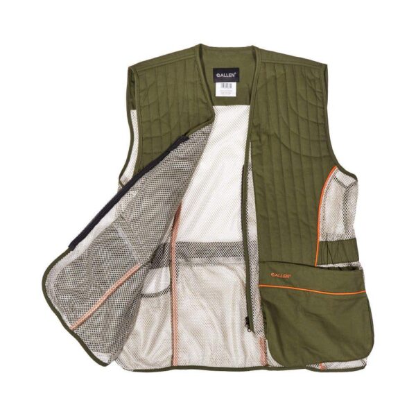 Allen Ace Shooting Range Vest with Moveable Shoulder Pad R or L Green M/L - Precision Shot Firearms