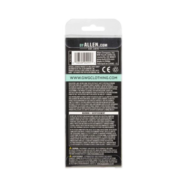 Allen Girls With Guns Afire Protective Shooting Safety Glasses Anti-Scratch/Fog/UV Coated Gold with Clear lens - Precision Shot Firearms