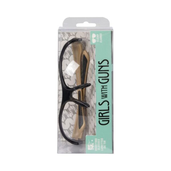 Girls With Guns Devotee Protective Shooting Safety Glasses Anti-Scratch/Fog/UV Coated Gold/Brown with Clear Lens - Precision Shot Firearms