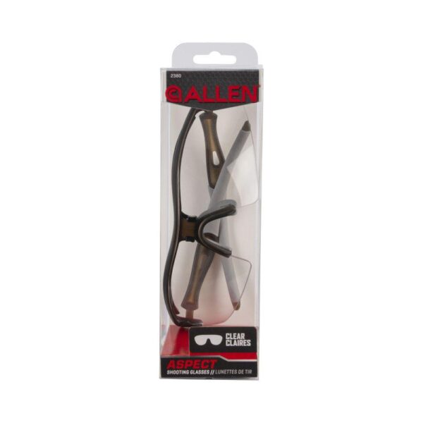 Allen Company Aspect Shooting Safety Glasses Black with Clear Lens - Precision Shot Firearms