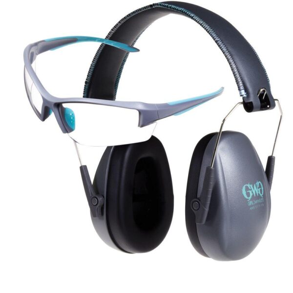 Allen Girls With Guns Assure Protective Safety Glasses & Earmuffs Combo Set Gray/Teal/Black NRR - 23dB - Precision Shot Firearms