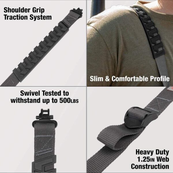 Allen Ruger Trak Web Rifle Sling with Swivels 36" Grey - Precision Shot Firearms