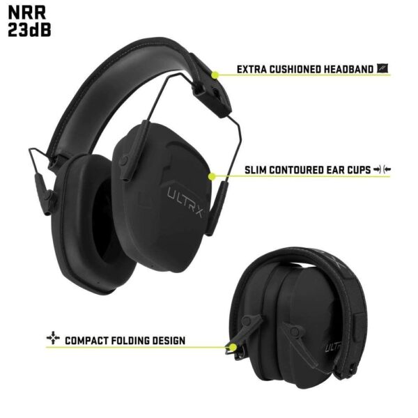 Allen ULTRX Shield Passive Earmuff 23dB Midnight Grey - Precision Shot Firearms