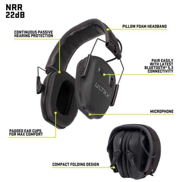 Allen ULTRX Bionic Bluetooth Earmuff 22dB Midnight Grey - Precision Shot Firearms