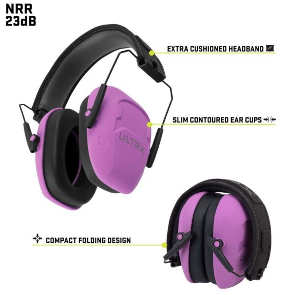 Allen ULTRX Shield Passive Ear Muffs 23dB Plum - Precision Shot Firearms