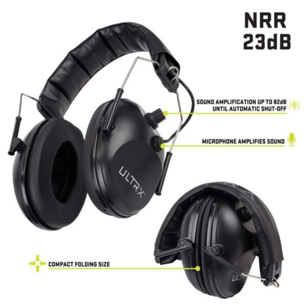 Allen ULTRX Electronic Ear Muffs 23dB Black - Precision Shot Firearms