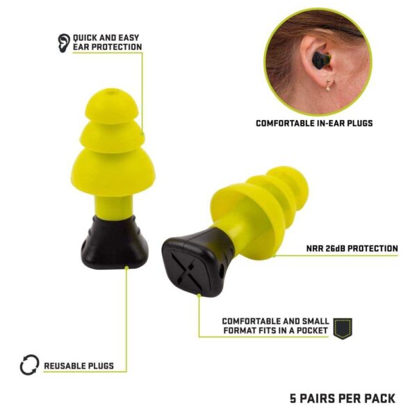 Allen ULTRX Silicone Ear Plugs 26dB Yellow 5 Pairs - Precision Shot Firearms