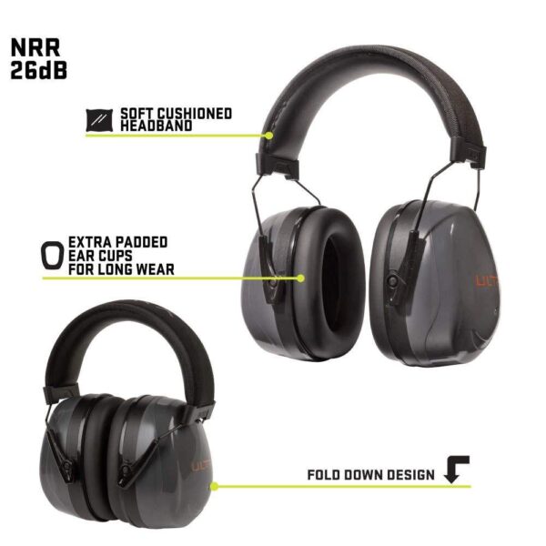 Allen ULTRX Heavy Sound Defender Passive Ear Muffs 26dB Grey - Precision Shot Firearms