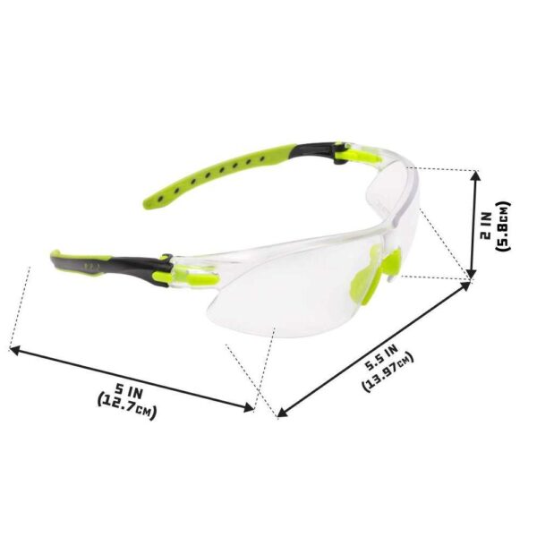 Allen ULTRX Keen Youth Safety Glasses Lime Green with Clear Lenses - Precision Shot Firearms