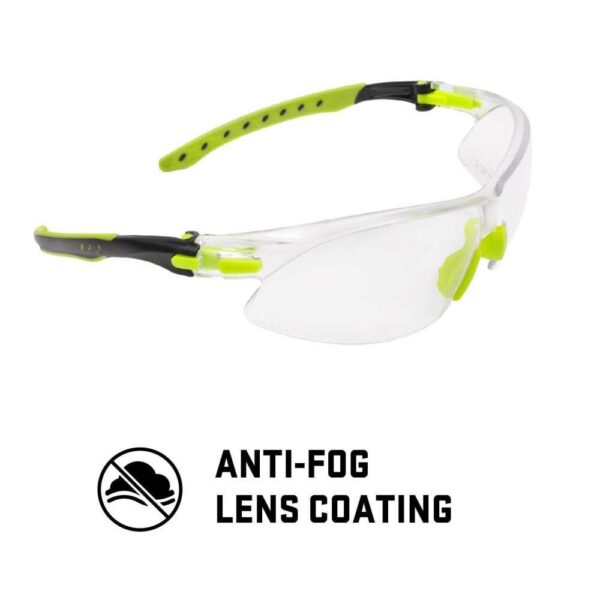 Allen ULTRX Keen Youth Safety Glasses Lime Green with Clear Lenses - Precision Shot Firearms