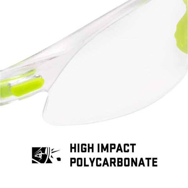 Allen ULTRX Keen Youth Safety Glasses Lime Green with Clear Lenses - Precision Shot Firearms