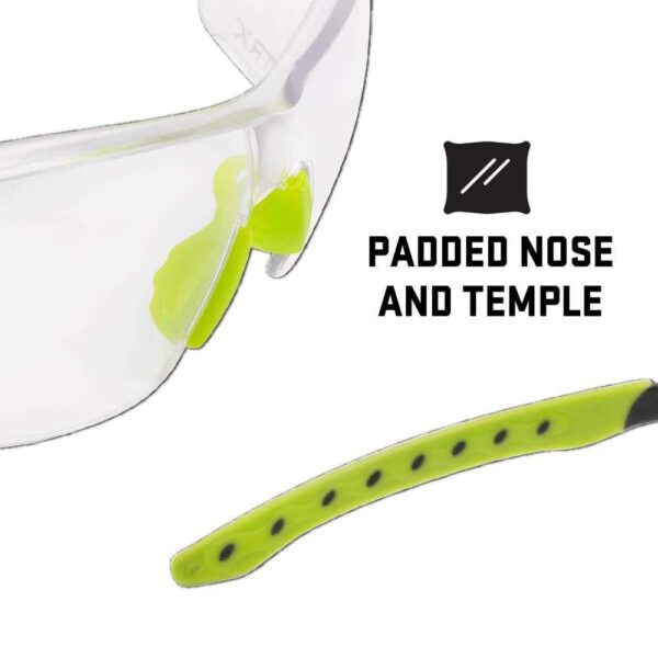 Allen ULTRX Keen Youth Safety Glasses Lime Green with Clear Lenses - Precision Shot Firearms
