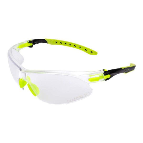 Allen ULTRX Keen Youth Safety Glasses Lime Green with Clear Lenses - Precision Shot Firearms