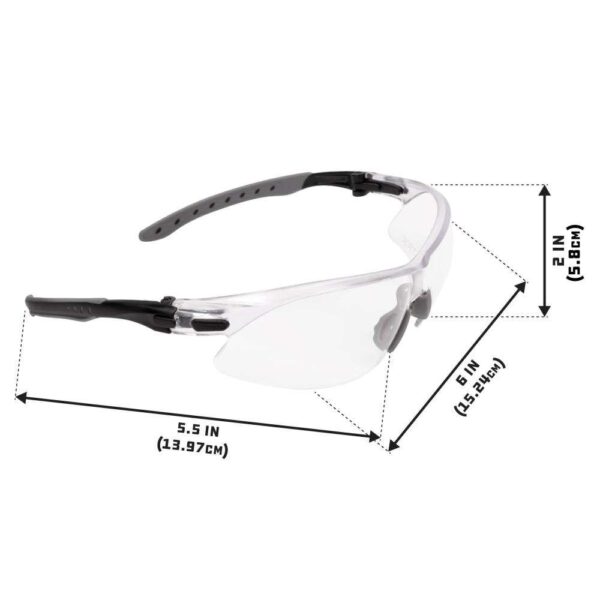 Allen ULTRX Keen Safety Glasses Black with Clear Lenses - Precision Shot Firearms