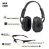 Allen ULTRX Blocker Eye & Ear Protection Combo Passive Ear Muffs 23dB Black Shooting Glasses Clear with Black Frames - Precision Shot Firearms