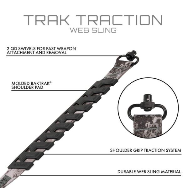 Allen Trak Traction Web Rifle Sling with QD Swivels 36" Veil Tac Grey - Precision Shot Firearms