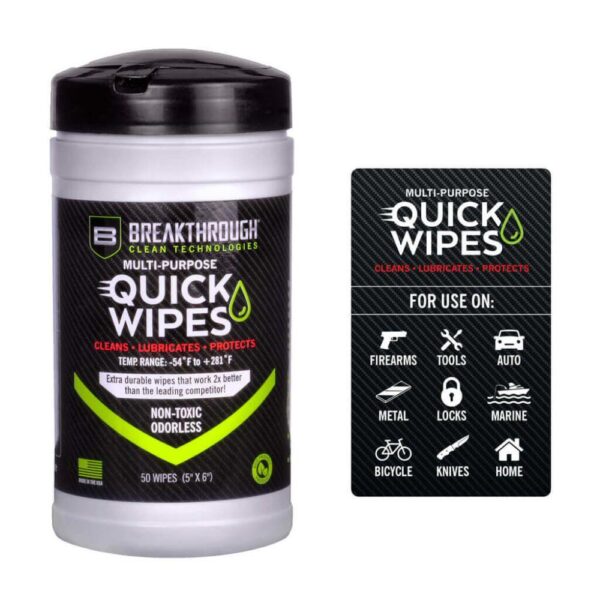 Breakthrough Clean Technologies Multi-Purpose CLP Quick Wipes 5"x6" 50/ct - Precision Shot Firearms