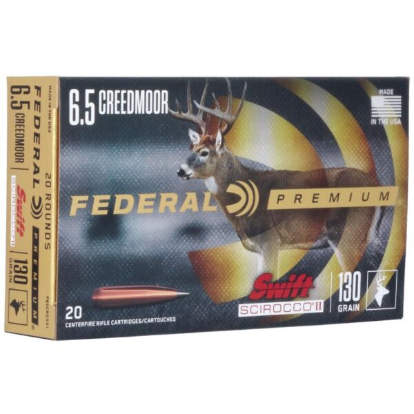 Federal Swift Scirocco II Rifle Ammunition 6.5mm Creedmoor 130gr Poly Tip 2800 fps 20/ct - Precision Shot Firearms