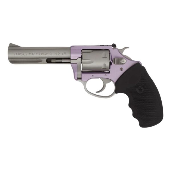 Charter Arms Target Pathfinder .22 LR 6rd Capacity 4.2" Barrel Lavender with Full Black Grip - Precision Shot Firearms
