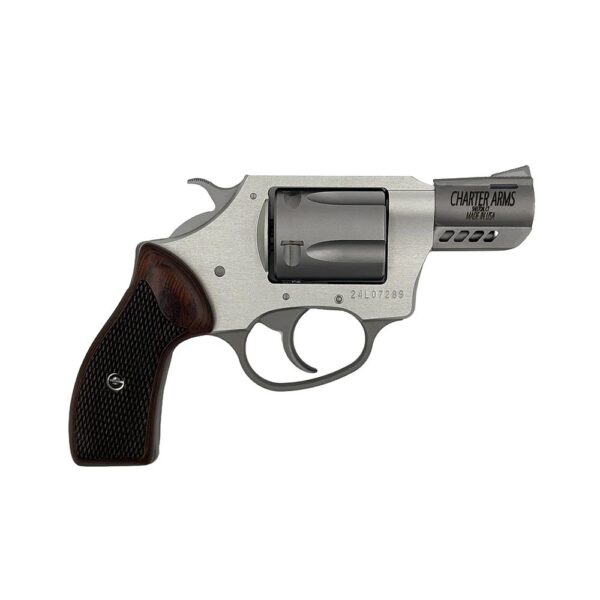 Charter Arms Coyote Leader of the Pack Handgun .380 ACP 5rd Capacity 2" Barrel Silver with Rosewood - Precision Shot Firearms