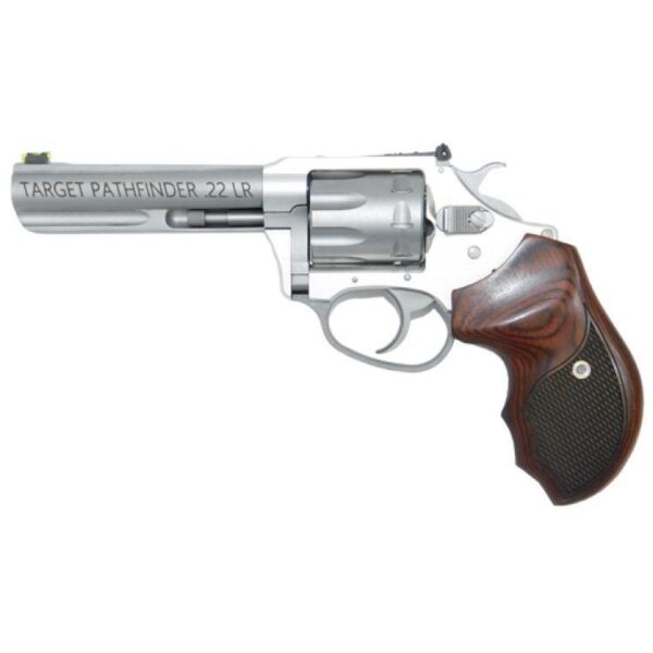 Charter Arms Pathfinder Handgun .22 LR 8rd Capacity 4.2" Barrel Anodized Stainless Steel Rosewood Checkered Grip - Precision Shot Firearms