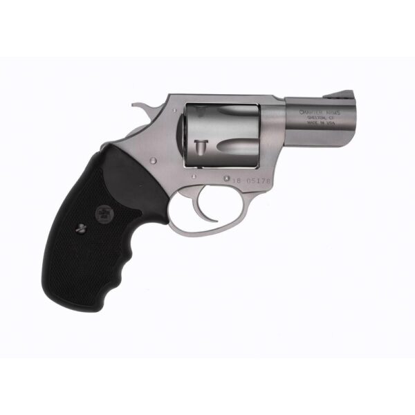 Charter Arms .357 Mag Pug Handgun .357 Mag 5rd Capacity 2.2" Barrel Silver with Full Size Black Grip REFURBISHED - Precision Shot Firearms