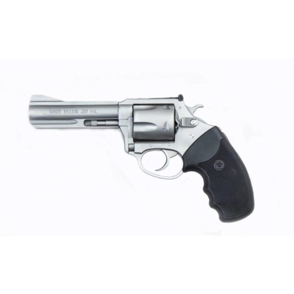 Charter Arms .357 Mag Pug Handgun .357 Mag 5rd Capacity 4.2" Barrel Silver with Full Size Black Grip REFURBISHED - Precision Shot Firearms