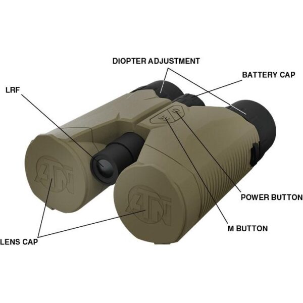 ATN Rangefinder Binocular 10x42 Laser Ballistics 2000m w/Bluetooth - Precision Shot Firearms