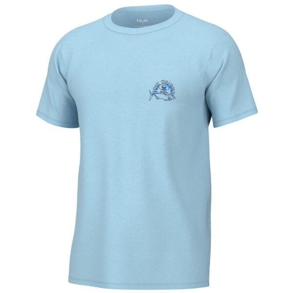 Huk Tuna Skull Short Sleeve Shirt Crystal Blue 2XL - Precision Shot Firearms