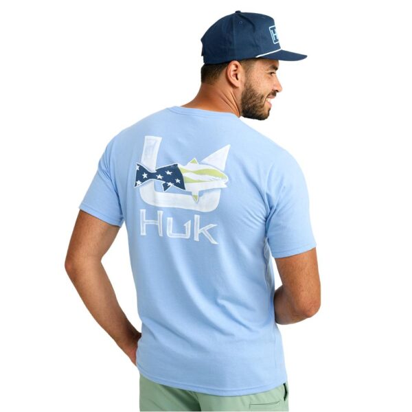 Huk Fish Flag Short Sleeve Shirt Marolina Blue 2XL - Precision Shot Firearms