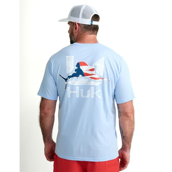 Huk Fish Flag Short Sleeve Shirt Marolina Blue 2XL - Precision Shot Firearms