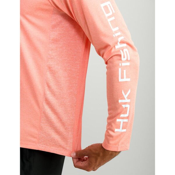 Huk Vented Pursuit Long Sleeve Shirt Fresh Salmon Heather S - Precision Shot Firearms