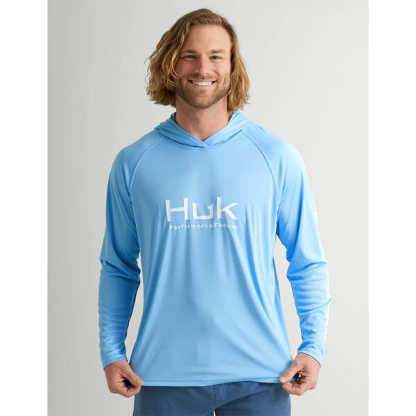 Huk Vented Pursuit Long Sleeve Hoodie Marolina Blue S - Precision Shot Firearms