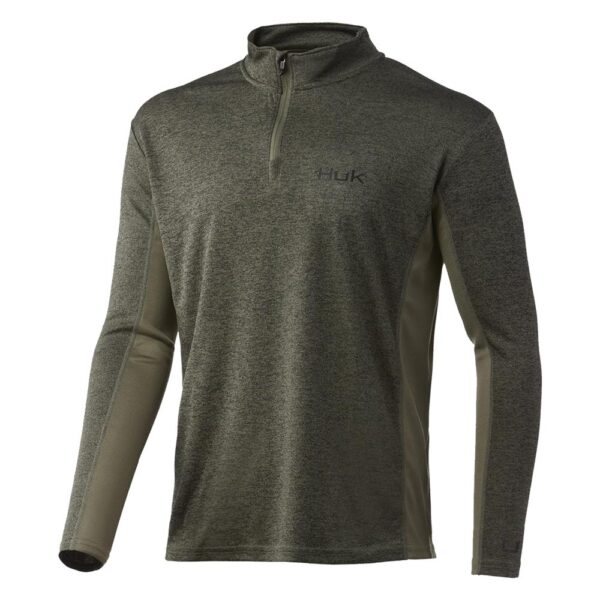 Huk Coldfront 1/4 Zip Long Sleeve Shirt Heather Moss 2XL - Precision Shot Firearms