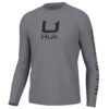 Huk Icon Crew Long Sleeve Shirt Night Owl L - Precision Shot Firearms
