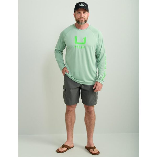 Huk Icon Crew Long Sleeve Shirt Fog Green M - Precision Shot Firearms