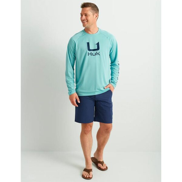 Huk Icon Crew Long Sleeve Shirt Marine Blue XL - Precision Shot Firearms