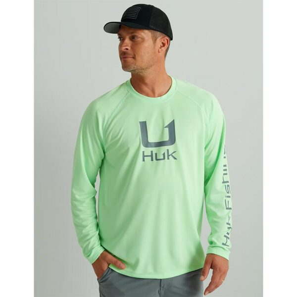 Huk Icon Crew Long Sleeve Shirt Patina XL - Precision Shot Firearms