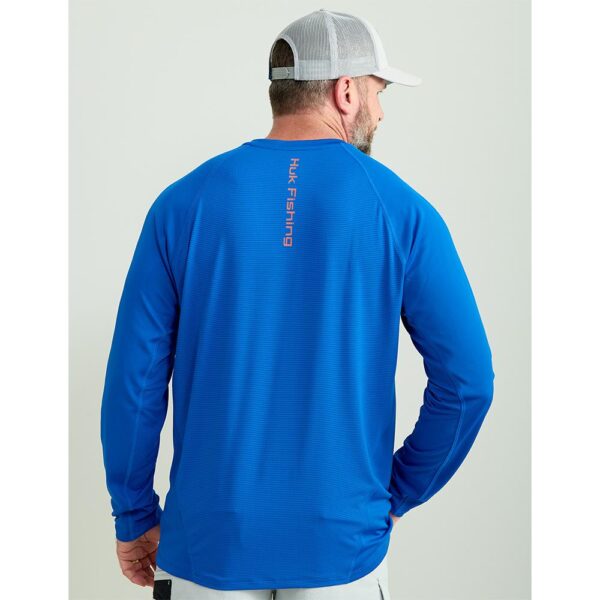 Huk Icon Crew Long Sleeve Shirt Ocean Blue S - Precision Shot Firearms