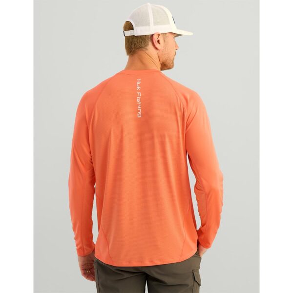 Huk Icon Crew Long Sleeve Shirt Fresh Salmon M - Precision Shot Firearms