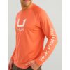 Huk Icon Crew Long Sleeve Shirt Fresh Salmon 2XL - Precision Shot Firearms