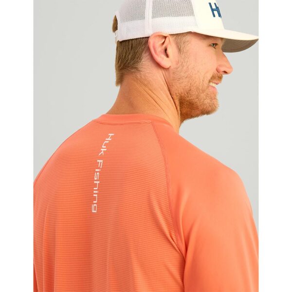 Huk Icon Crew Long Sleeve Shirt Fresh Salmon M - Precision Shot Firearms