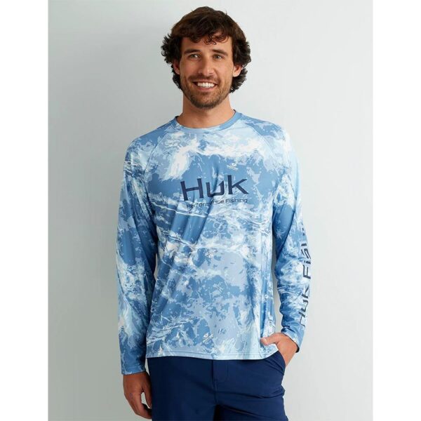 Huk Mossy Oak Pursuit Performance Long Sleeve Crew Shirt MO Stormwater Spindrift 2XL - Precision Shot Firearms