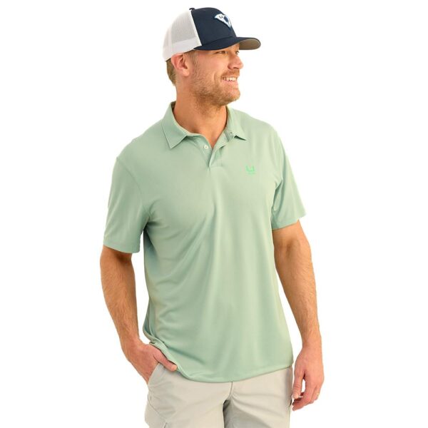 Huk Icon Polo Short Sleeve Shirt Fog Green M - Precision Shot Firearms