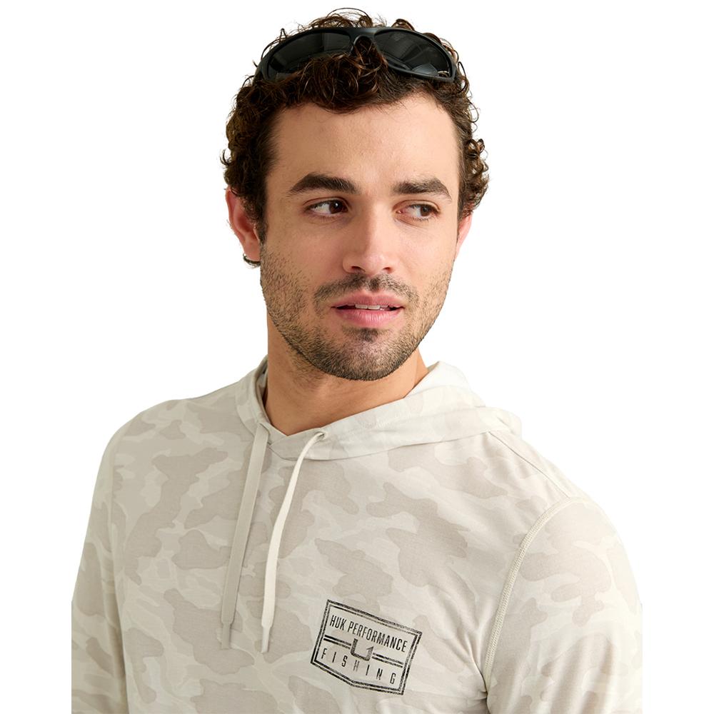 Huk Drift Performance Hoodie Long Sleeve Shirt Silver Birch Camo XL - Precision Shot Firearms